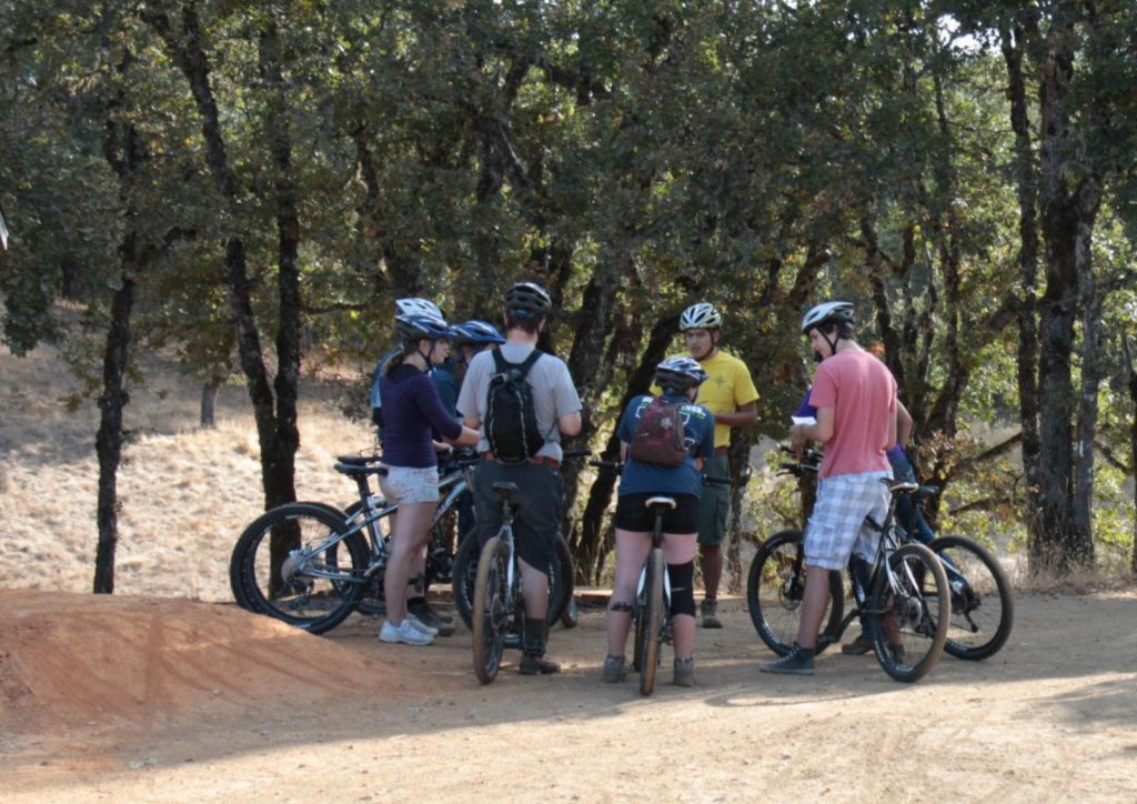 Mountain Bikers circled up for some last minute advice before hitting the trail.